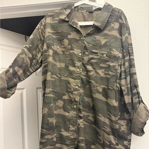 Camouflage Button-Up Shirt